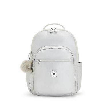 Torby Na Laptopa Kipling Seoul Large Metallic 15" Backpack Białe | PL 1559NW